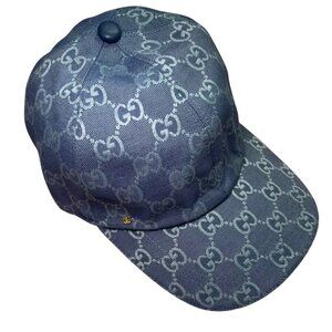 Size Medium 58cm Gucci Blue Monogram Hat